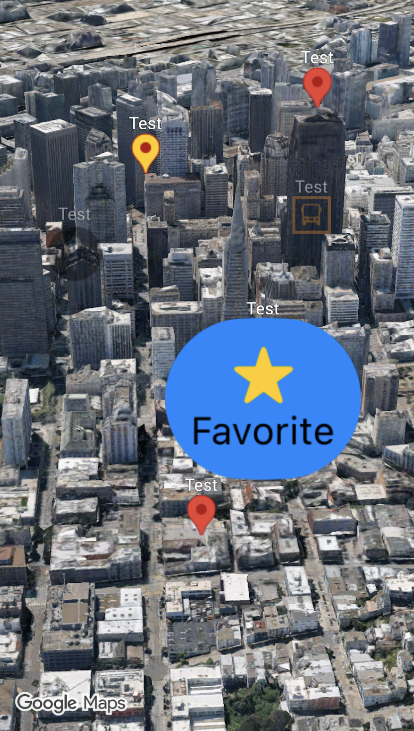 Map of San Francisco with custom styled markers