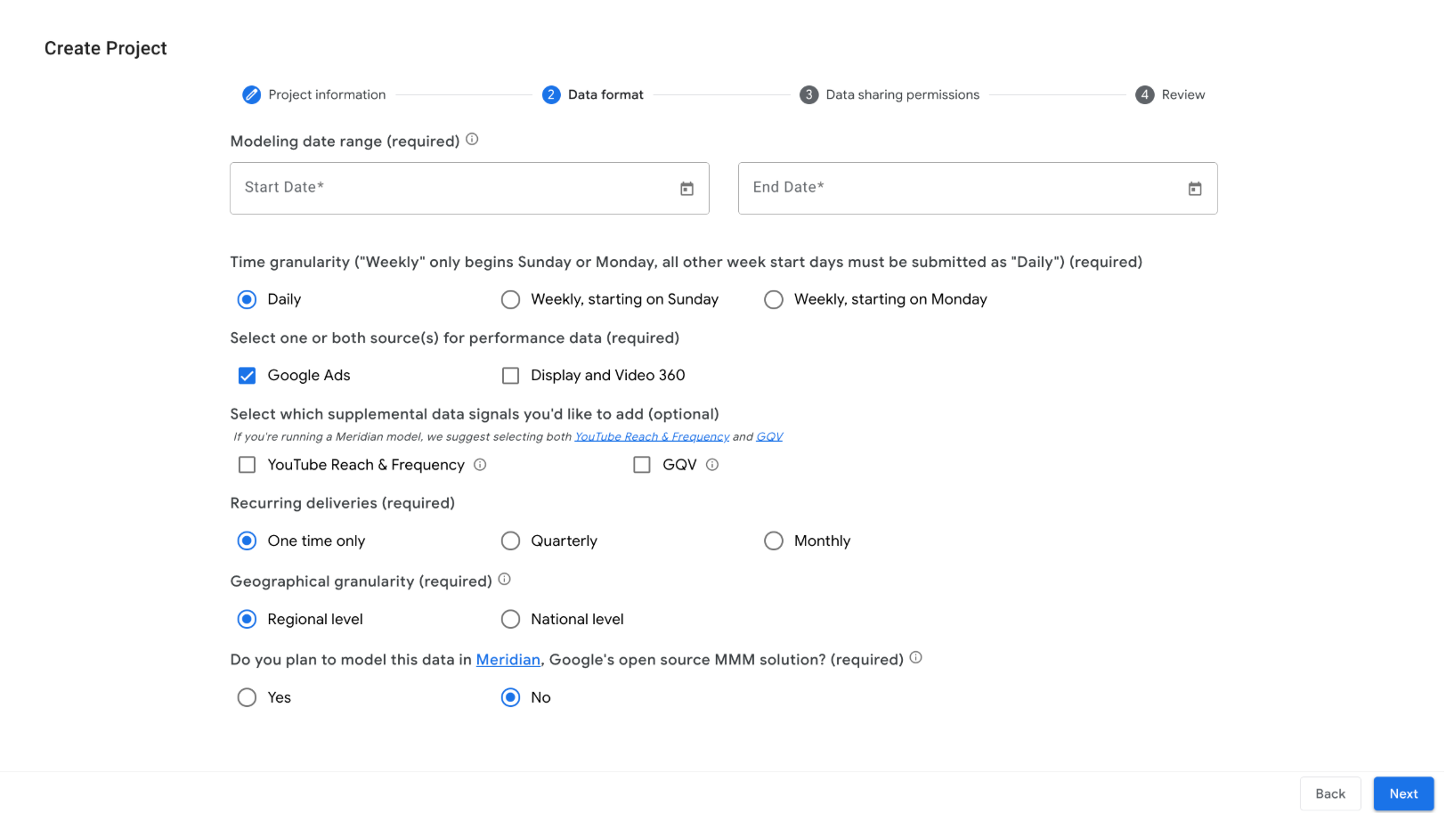 Data Input Screenshot