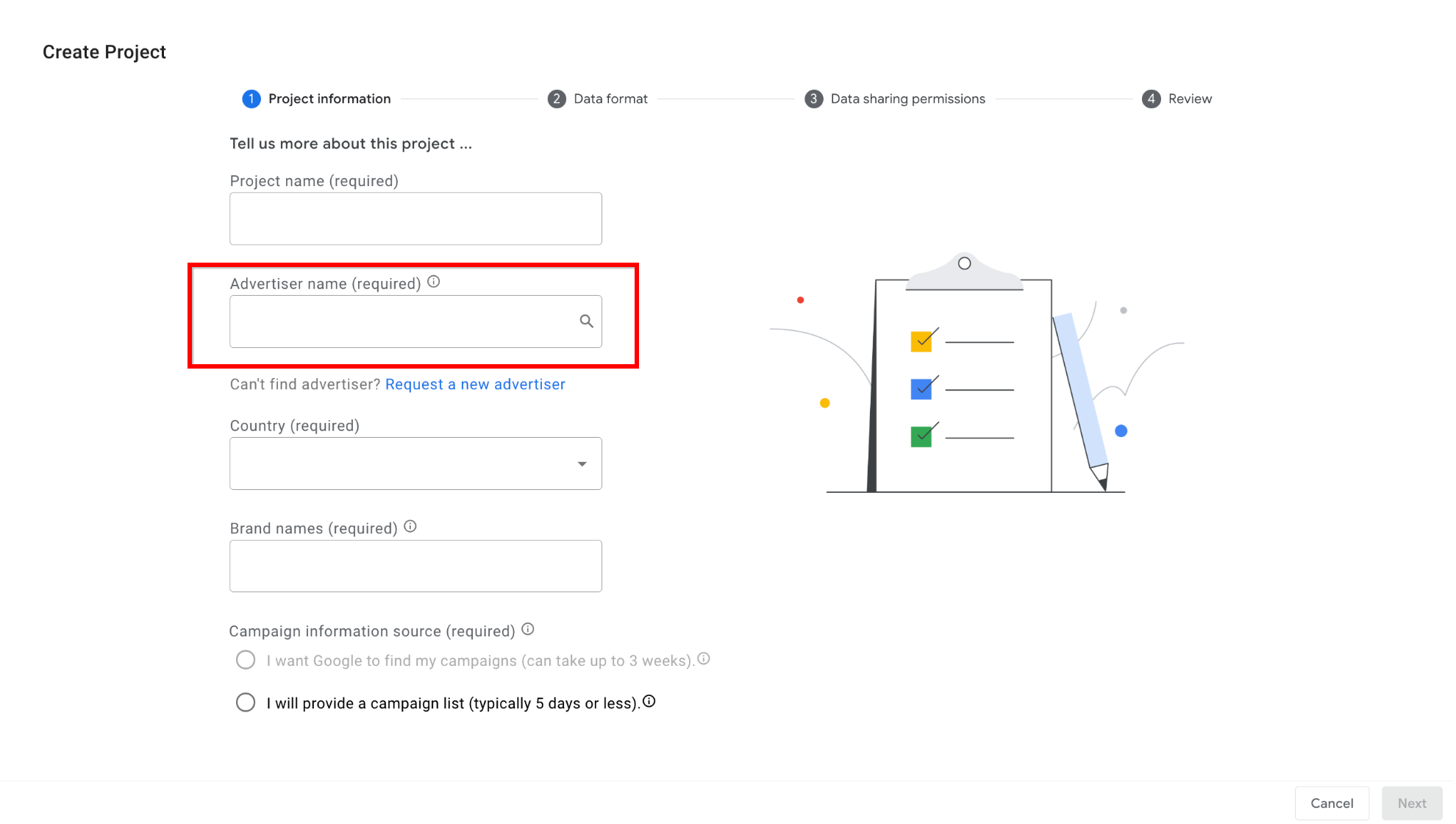 Data Input Screenshot